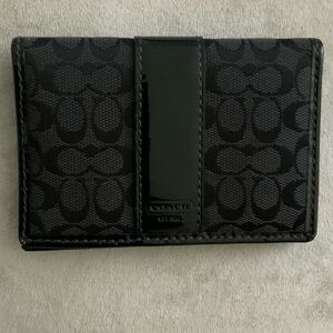 Coach Black Signature Card Holder